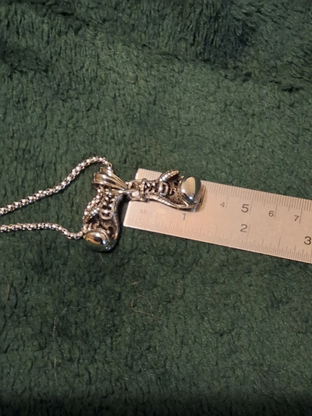 Silver Tone Boxing Glove Pendant Necklace